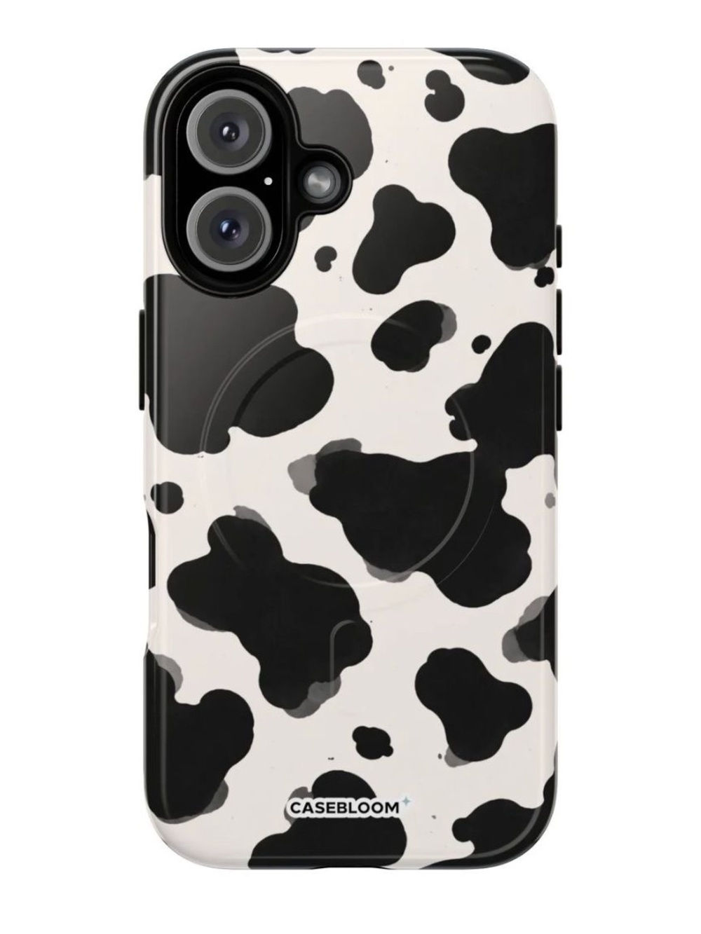 bloom Black & White Cow Spot Protective Phone Case